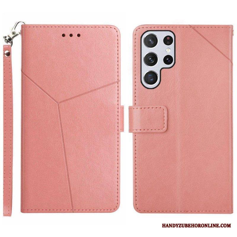 Flip Case Samsung Galaxy S23 Ultra 5G Suojaketju Kuori Y Strappy Design
