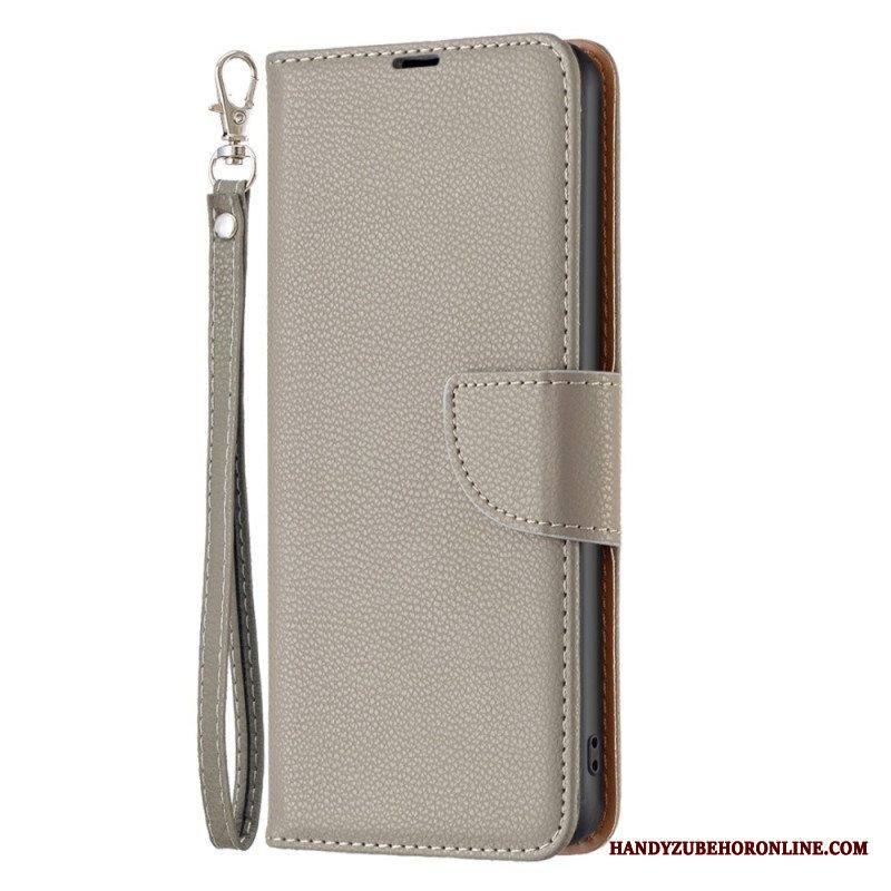 Flip Case Xiaomi 12T / 12T Pro Suojaketju Kuori Strappy Litchi Leather Style
