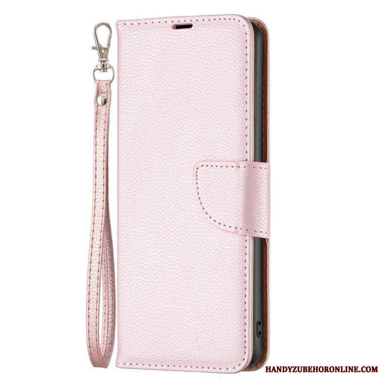 Flip Case Xiaomi 12T / 12T Pro Suojaketju Kuori Strappy Litchi Leather Style