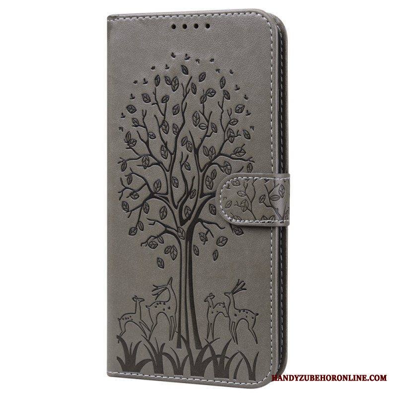 Flip Case Xiaomi Redmi Note 11 Pro / 11 Pro 5G Puu Ja Hirvi