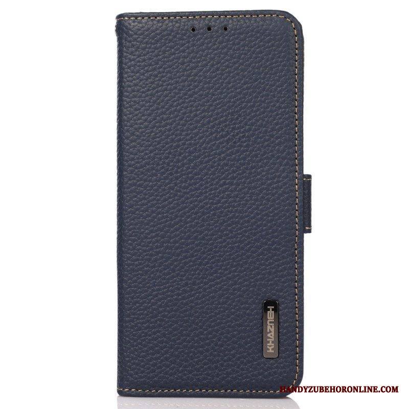 Flip Case iPhone 14 Pro Max Suojakuori Litsi Nahka Khazneh Rfid Suojaus