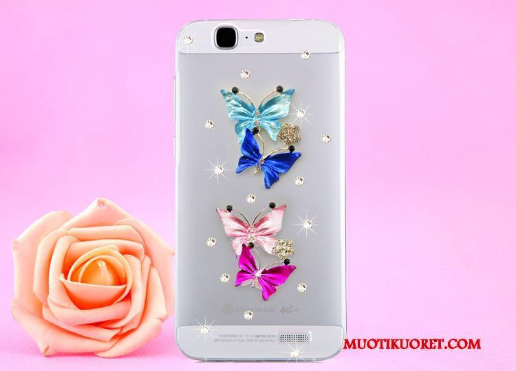 Huawei Ascend G7 Kotelo Ripustettava Kaula Kulta Strassi Kuori Suojaus Puhelimen Kuoret