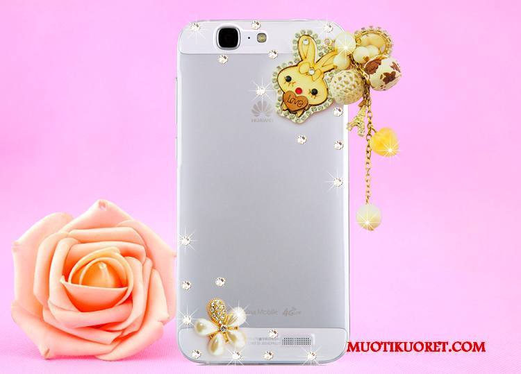 Huawei Ascend G7 Kotelo Ripustettava Kaula Kulta Strassi Kuori Suojaus Puhelimen Kuoret