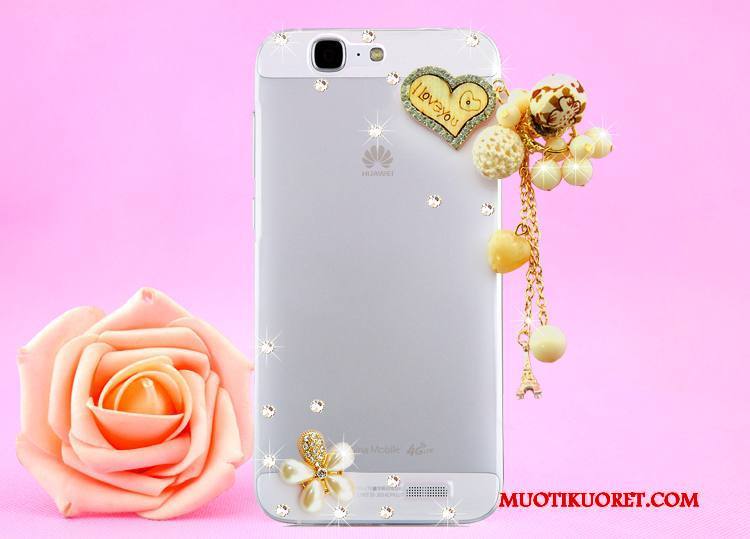 Huawei Ascend G7 Kotelo Ripustettava Kaula Kulta Strassi Kuori Suojaus Puhelimen Kuoret
