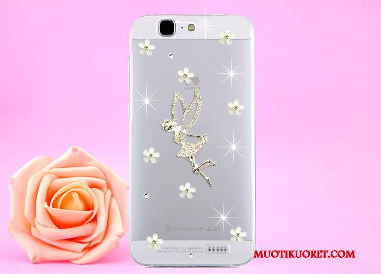 Huawei Ascend G7 Kotelo Ripustettava Kaula Kulta Strassi Kuori Suojaus Puhelimen Kuoret
