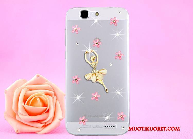 Huawei Ascend G7 Kotelo Ripustettava Kaula Kulta Strassi Kuori Suojaus Puhelimen Kuoret