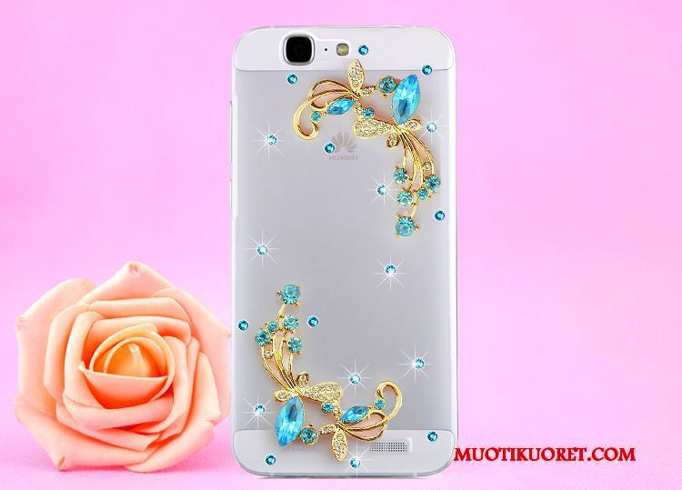 Huawei Ascend G7 Kotelo Ripustettava Kaula Kulta Strassi Kuori Suojaus Puhelimen Kuoret