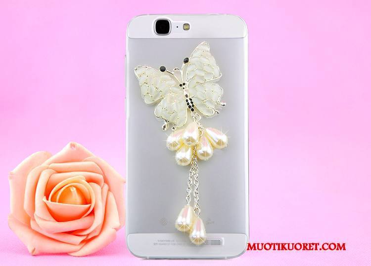 Huawei Ascend G7 Kotelo Ripustettava Kaula Kulta Strassi Kuori Suojaus Puhelimen Kuoret