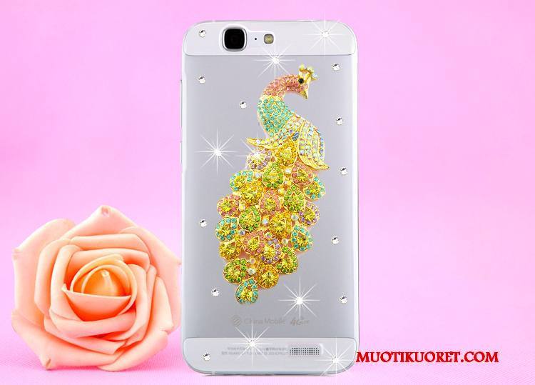 Huawei Ascend G7 Kotelo Ripustettava Kaula Kulta Strassi Kuori Suojaus Puhelimen Kuoret