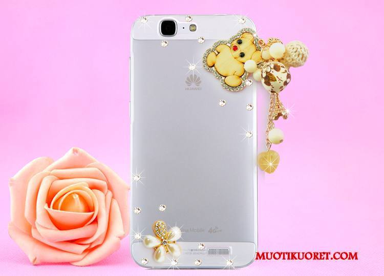 Huawei Ascend G7 Kotelo Ripustettava Kaula Kulta Strassi Kuori Suojaus Puhelimen Kuoret