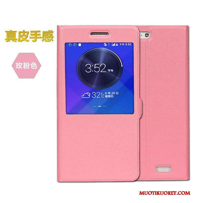Huawei Ascend G7 Kotelo Suojaus Puhelimen Kuoret Kuori Simpukka Punainen Nahkakotelo