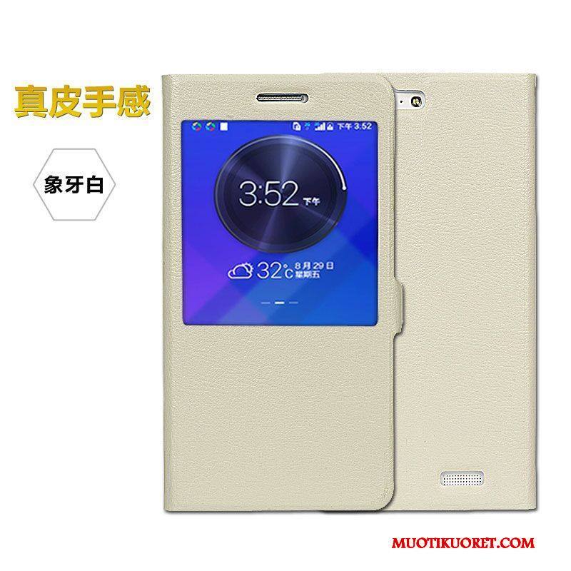 Huawei Ascend G7 Kotelo Suojaus Puhelimen Kuoret Kuori Simpukka Punainen Nahkakotelo