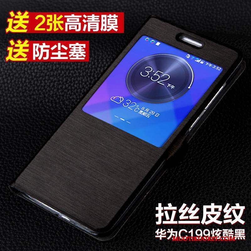 Huawei Ascend G7 Kotelo Suojaus Puhelimen Kuoret Kuori Simpukka Punainen Nahkakotelo