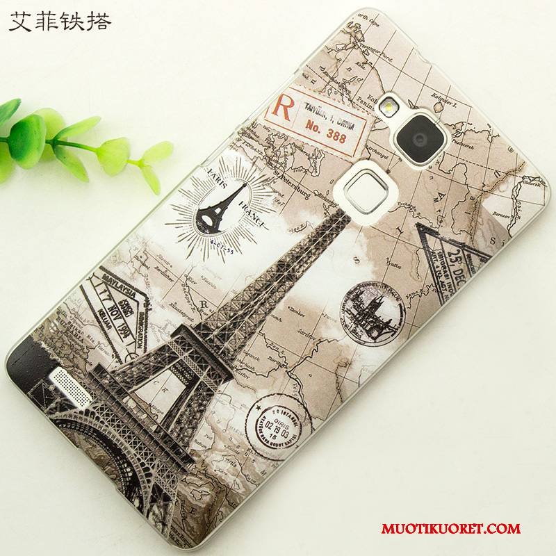 Huawei Ascend Mate 7 Kuori Murtumaton Kotelo Luova Suojaus Trendi Kohokuviointi Sininen