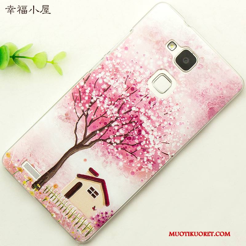 Huawei Ascend Mate 7 Kuori Murtumaton Kotelo Luova Suojaus Trendi Kohokuviointi Sininen