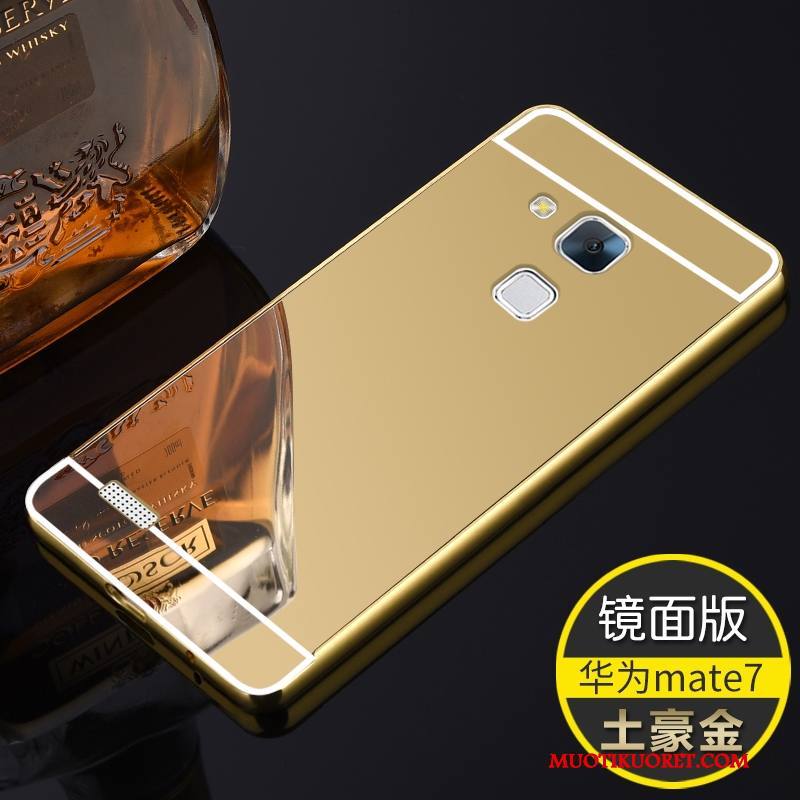 Huawei Ascend Mate 7 Kuori Puhelimen Kuoret Murtumaton Metalli Hopea Kotelo Kehys Ihana