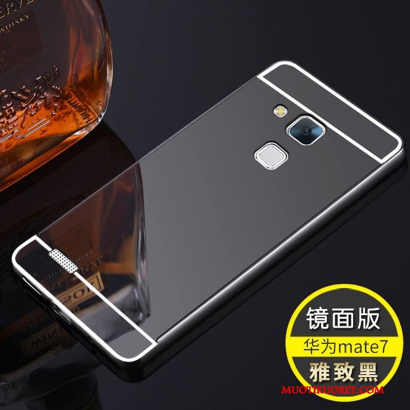 Huawei Ascend Mate 7 Kuori Puhelimen Kuoret Murtumaton Metalli Hopea Kotelo Kehys Ihana