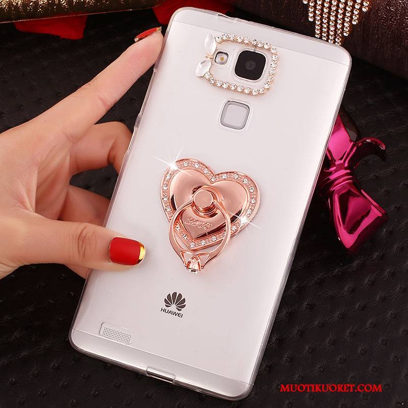 Huawei Ascend Mate 7 Läpinäkyvä Kulta Kuori Kotelo Puhelimen Pehmeä Neste Strassi