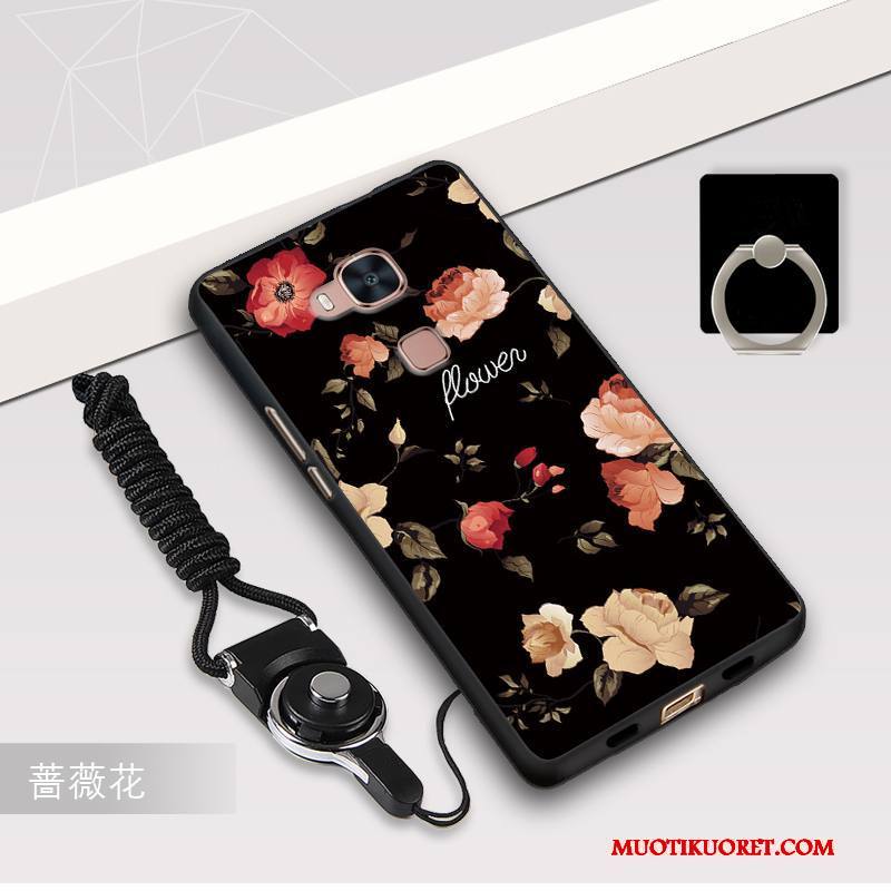Huawei G7 Plus Kuori Silikoni Ripustettavat Koristeet Suojaus Murtumaton Punainen Musta Kotelo
