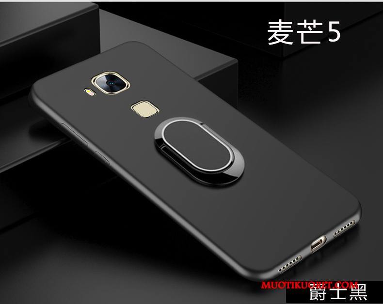 Huawei G9 Plus Kuori Murtumaton Kotelo Silikoni Pehmeä Neste Musta All Inclusive Pesty Suede