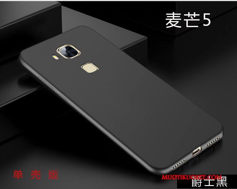 Huawei G9 Plus Kuori Murtumaton Kotelo Silikoni Pehmeä Neste Musta All Inclusive Pesty Suede