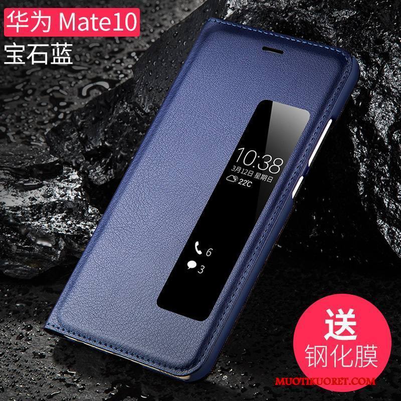 Huawei Mate 10 Kuori All Inclusive Suojaus Kotelo Puhelimen Kuoret Musta Murtumaton Nahkakotelo