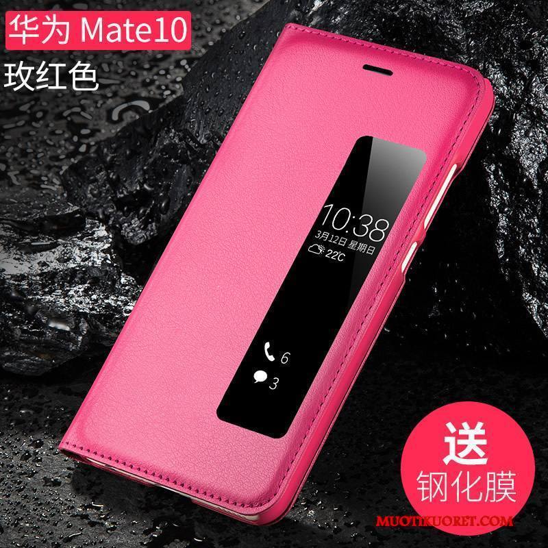 Huawei Mate 10 Kuori All Inclusive Suojaus Kotelo Puhelimen Kuoret Musta Murtumaton Nahkakotelo