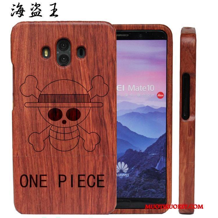 Huawei Mate 10 Kuori Muokata Kova Kohokuviointi Massiivipuu Kotelo All Inclusive Ylellisyys