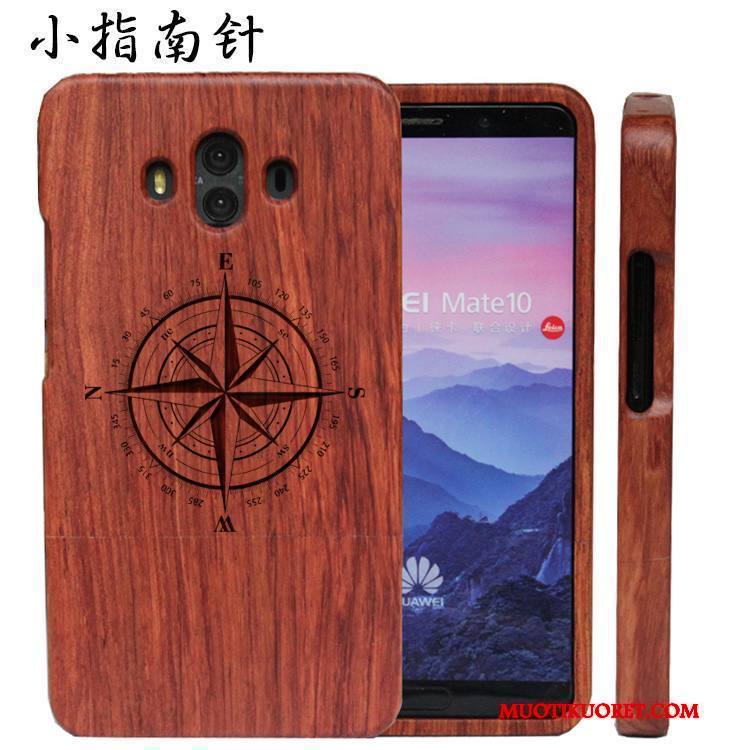 Huawei Mate 10 Kuori Muokata Kova Kohokuviointi Massiivipuu Kotelo All Inclusive Ylellisyys