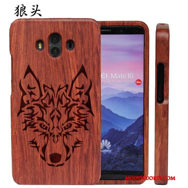 Huawei Mate 10 Kuori Muokata Kova Kohokuviointi Massiivipuu Kotelo All Inclusive Ylellisyys