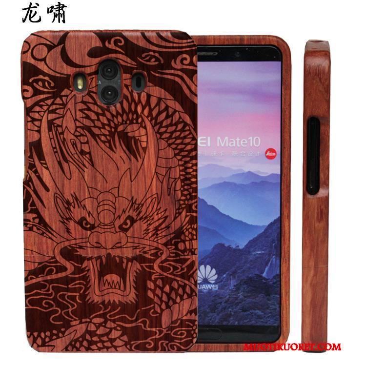 Huawei Mate 10 Kuori Muokata Kova Kohokuviointi Massiivipuu Kotelo All Inclusive Ylellisyys