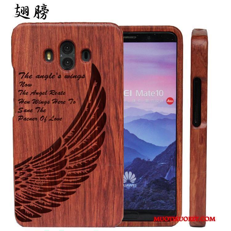 Huawei Mate 10 Kuori Muokata Kova Kohokuviointi Massiivipuu Kotelo All Inclusive Ylellisyys