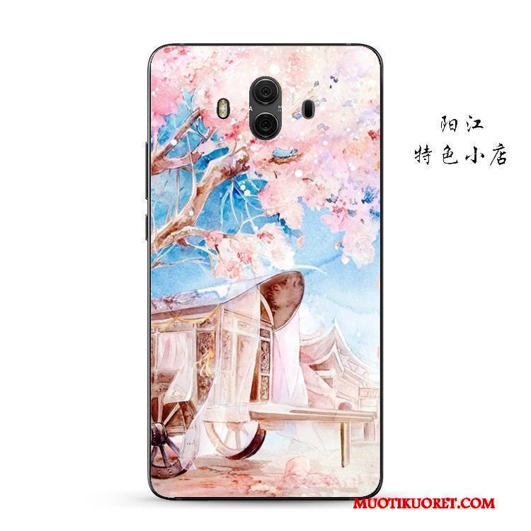 Huawei Mate 10 Kuori Murtumaton Punainen Vaaleansininen Silikoni Kotelo Pieni Vuosikerta