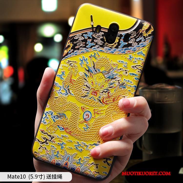 Huawei Mate 10 Kuori Ripustettavat Koristeet Keltainen Puhelimen Kuoret Suojaus Kotelo Silikoni Rakastunut