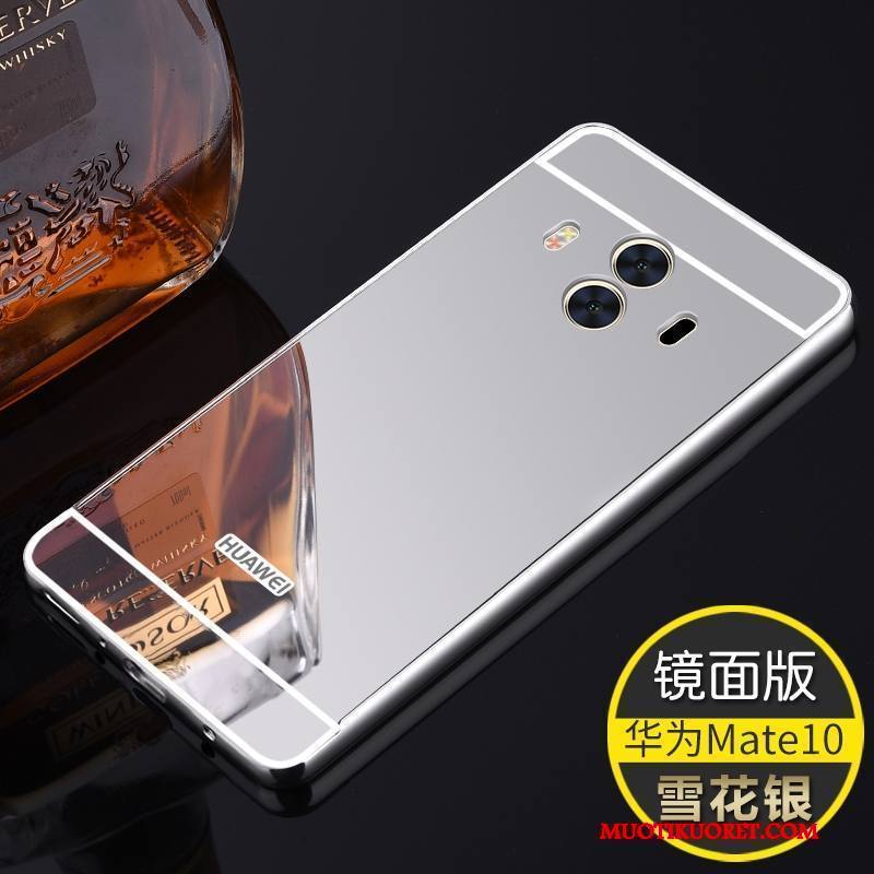 Huawei Mate 10 Kuori Suojaus Peili Kehys Metalli Kulta Takakansi Trendi