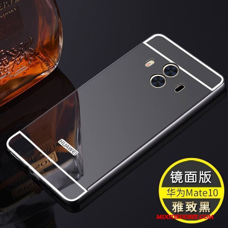 Huawei Mate 10 Kuori Suojaus Peili Kehys Metalli Kulta Takakansi Trendi