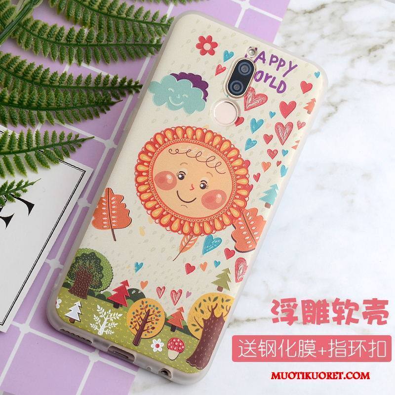 Huawei Mate 10 Lite Kuori Pehmeä Neste All Inclusive Murtumaton Pesty Suede Keltainen Puhelimen Kuoret Luova