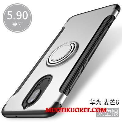 Huawei Mate 10 Lite Kuori Pehmeä Neste Punainen Suojaus Näytönsuojus Rengas Kotelo Auto