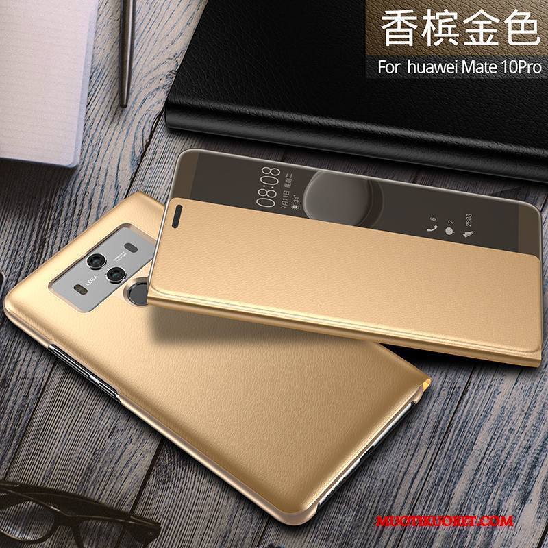 Huawei Mate 10 Pro Kuori All Inclusive Puhelimen Kuoret Murtumaton Kulta Kotelo Nahkakotelo Suojaus