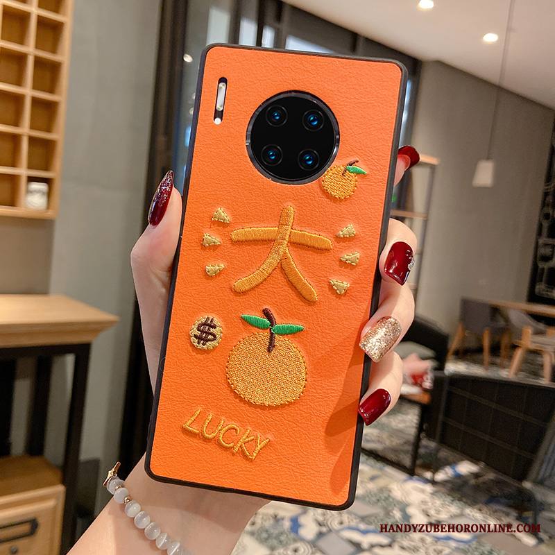 Huawei Mate 30 Musta Rotta Silikoni Kuori Trendi Net Red Pehmeä Neste