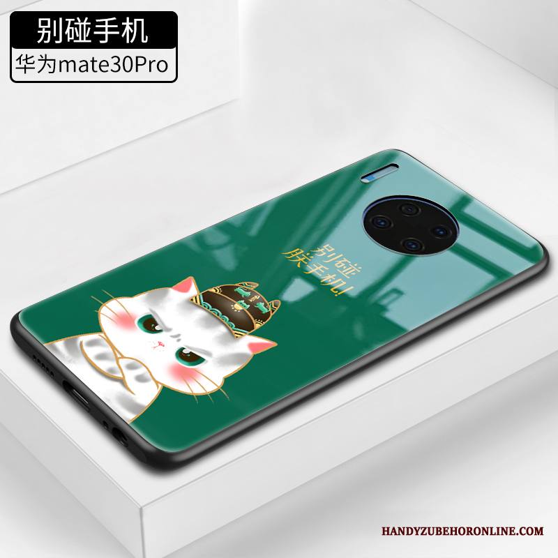 Huawei Mate 30 Pro Kuori Kissa Lasi Ihana Tide-brändi Puhelimen Kuoret Alkuperäinen Silikoni
