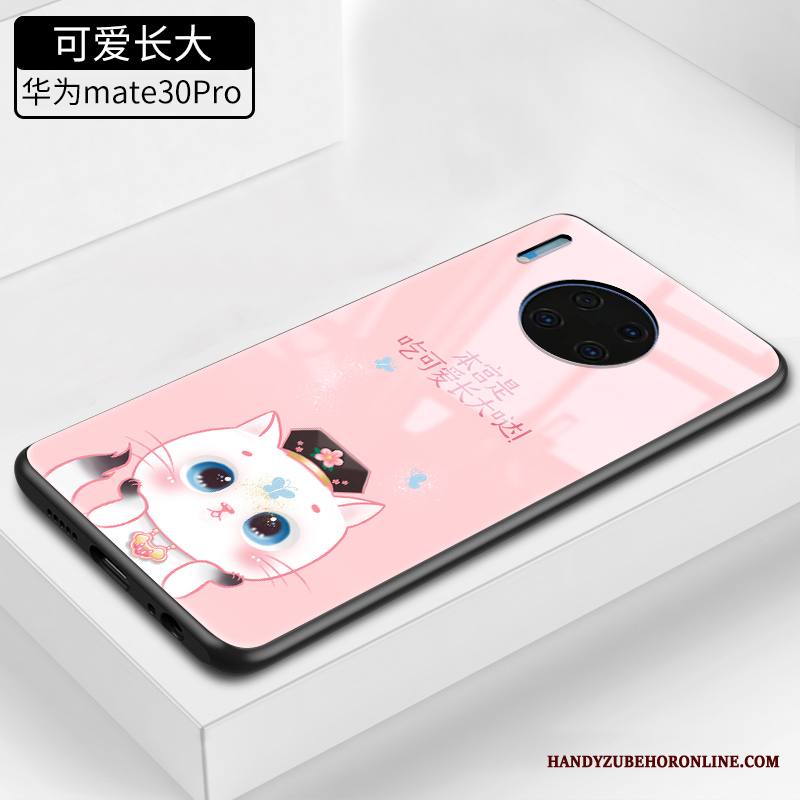 Huawei Mate 30 Pro Kuori Kissa Lasi Ihana Tide-brändi Puhelimen Kuoret Alkuperäinen Silikoni