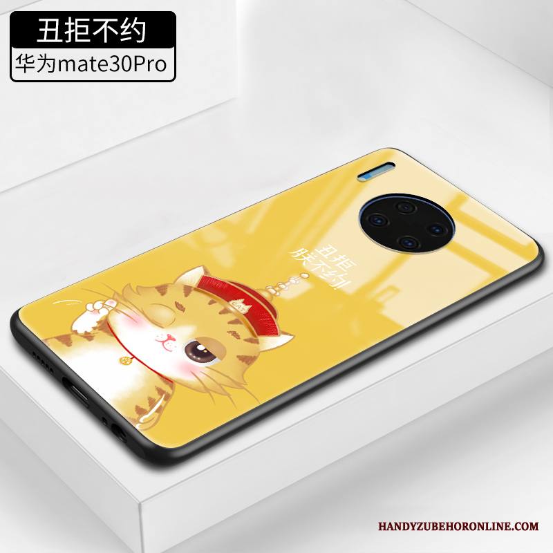Huawei Mate 30 Pro Kuori Kissa Lasi Ihana Tide-brändi Puhelimen Kuoret Alkuperäinen Silikoni