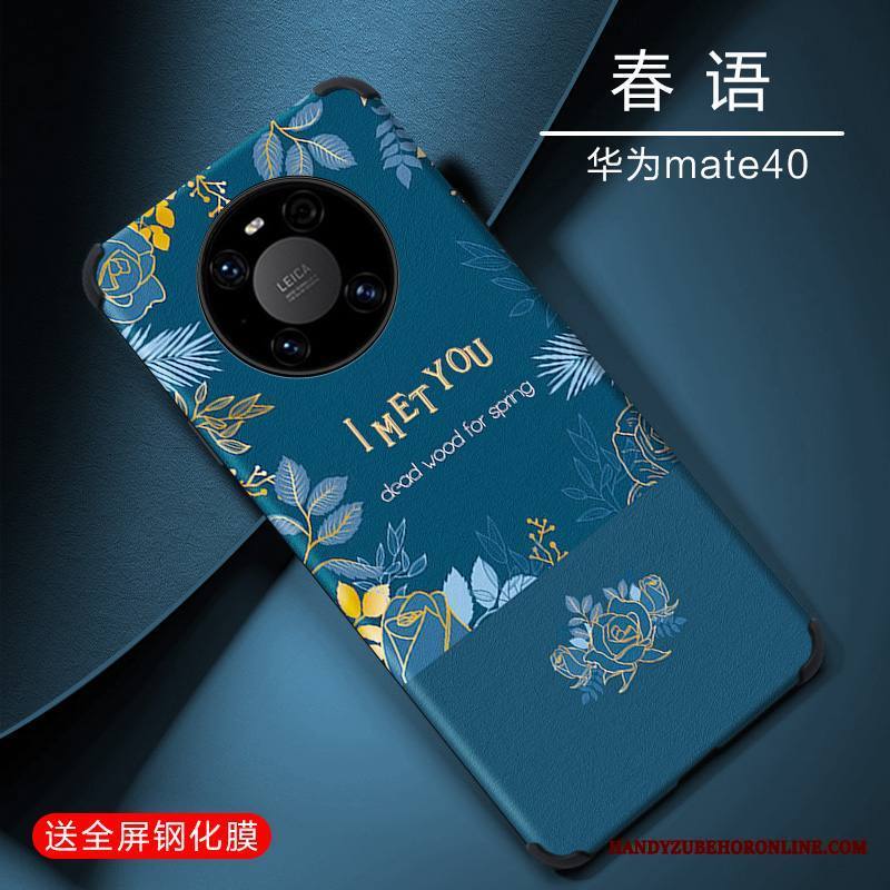 Huawei Mate 40 Kuori Silikoni All Inclusive Yksinkertainen Ihana Persoonallisuus Puhelimen Kuoret Sininen