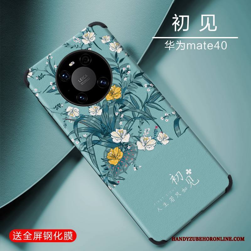 Huawei Mate 40 Kuori Silikoni All Inclusive Yksinkertainen Ihana Persoonallisuus Puhelimen Kuoret Sininen