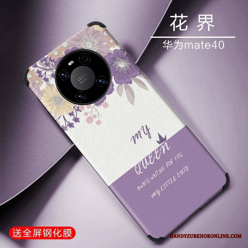 Huawei Mate 40 Kuori Silikoni All Inclusive Yksinkertainen Ihana Persoonallisuus Puhelimen Kuoret Sininen