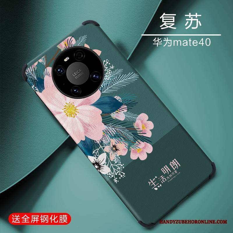 Huawei Mate 40 Kuori Silikoni All Inclusive Yksinkertainen Ihana Persoonallisuus Puhelimen Kuoret Sininen