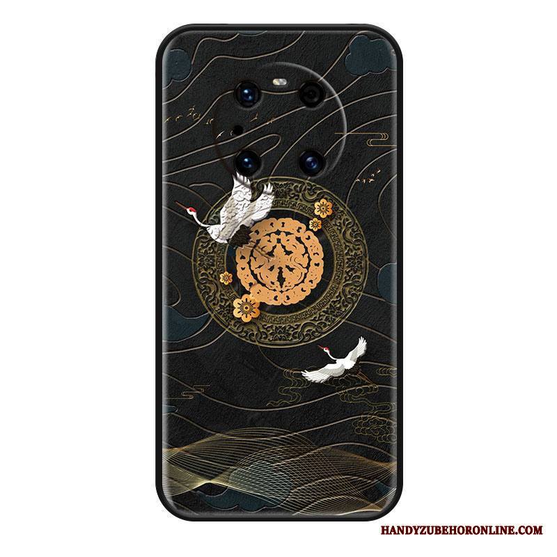 Huawei Mate 40 Pro Kuori Persoonallisuus Murtumaton Tuuli Nosturi Puhelimen Kuoret Musta Kohokuviointi
