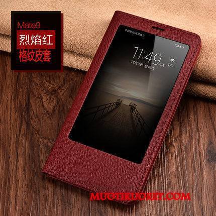 Huawei Mate 9 Kuori Murtumaton Keltainen Nahkakotelo Simpukka Puhelimen Kuoret