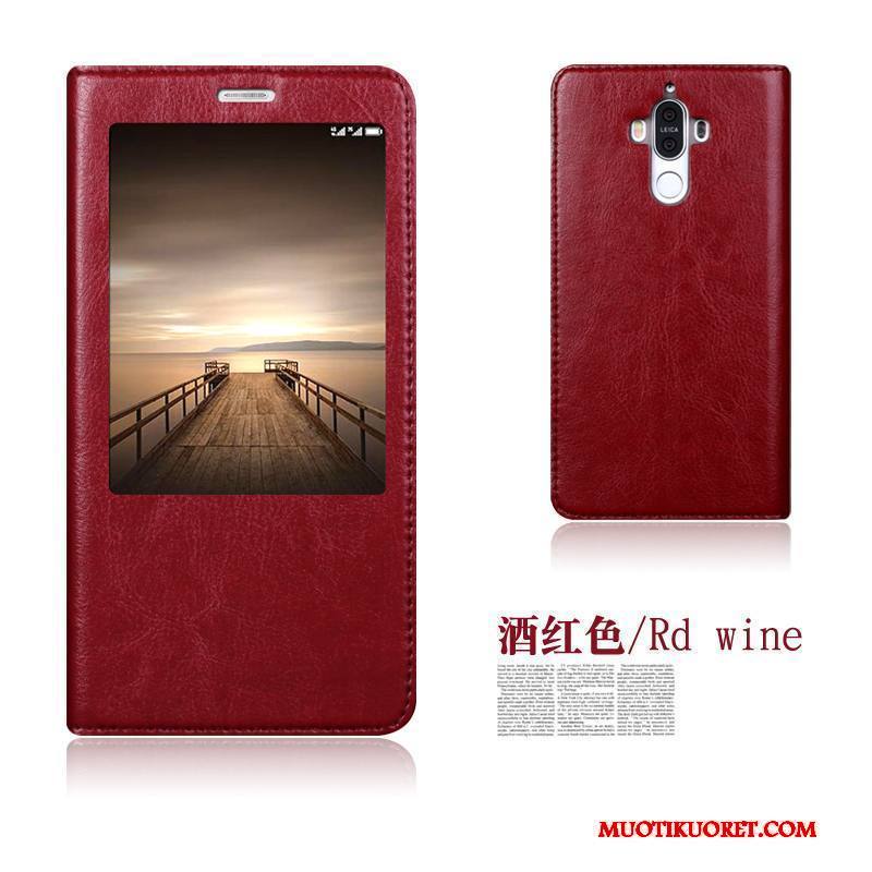 Huawei Mate 9 Simpukka Suojaus Kuori Sininen Kotelo Nahkakotelo Murtumaton